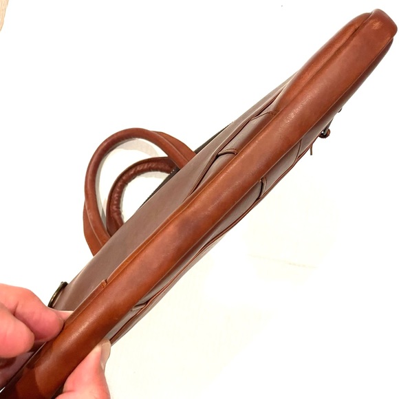 YAMAMOTO Leather briefcase Handmade in Mexico artisan brown cow hide - Picture 6 of 12